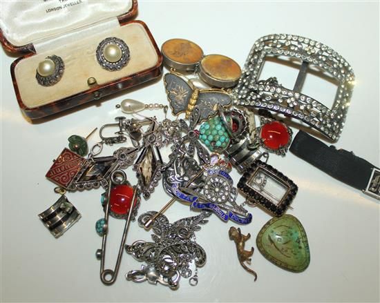 Mixed marquisite earrings & costume jewellery etc